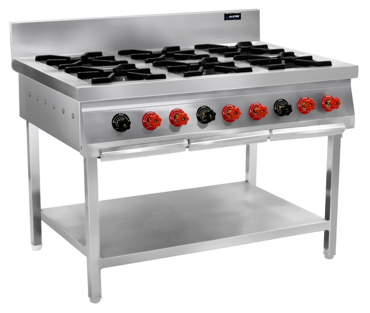 Professional 6-burner commercial gas range for restaurants